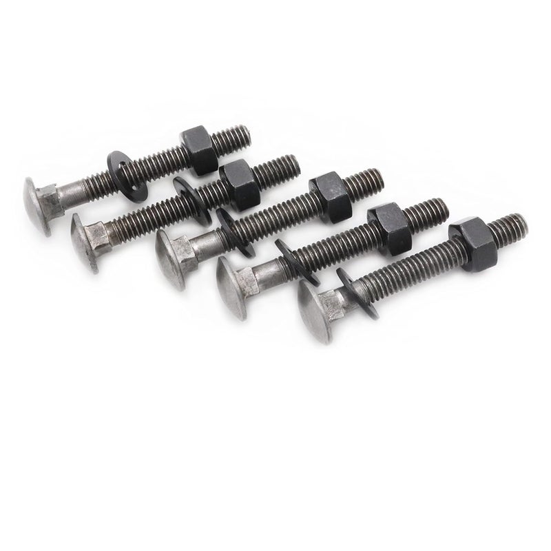 SCXCLY 10 Sets Carriage Bolts Screws, (5/16-18 x 2-1/2") Round Head, Square Neck, with (Hex Nuts & Flat Washers), 8.8 Grade (45#) Steel (Black) - Image 1